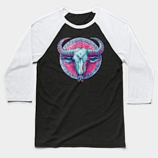 Buffalo skull mandala Baseball T-Shirt